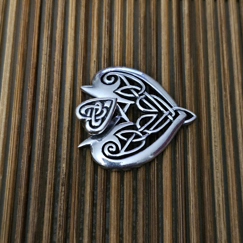 925 Celtic Heart Silver Pendant (Vintage) - Picture 4 of 10
